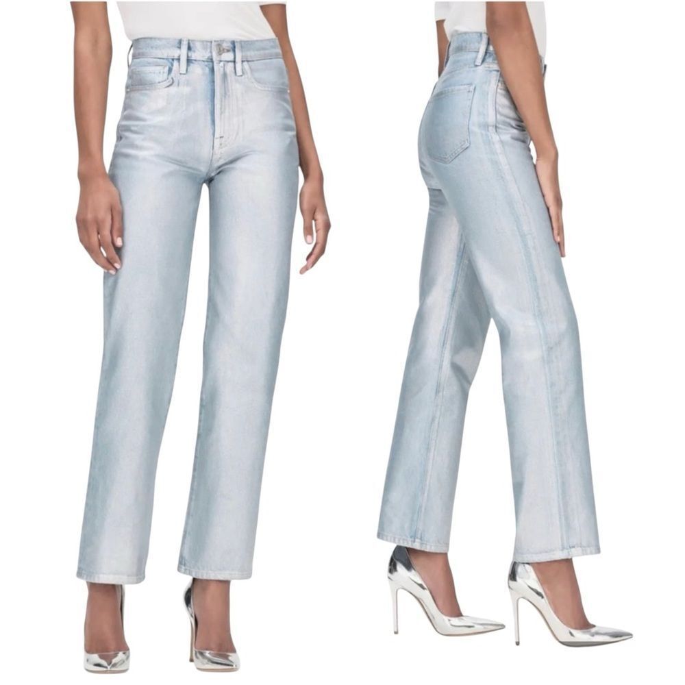 NWT Frame Women's Size 28 Le Jane Crop in Hologram crop jeans wide leg